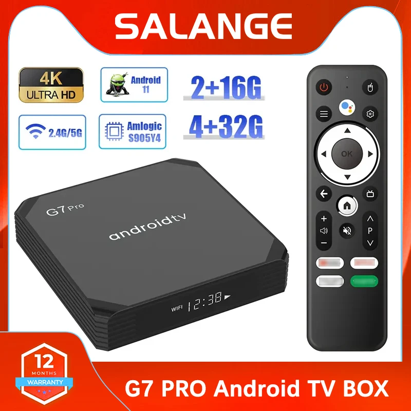 スマートTVデコーダー,4Kメディアプレーヤー,TV信号デコーダー,Android 11.0,amlogic s905y4,2.4g,5ghz,wifi,YouTube,Google Play, 4GB, 64GB,g7 pro