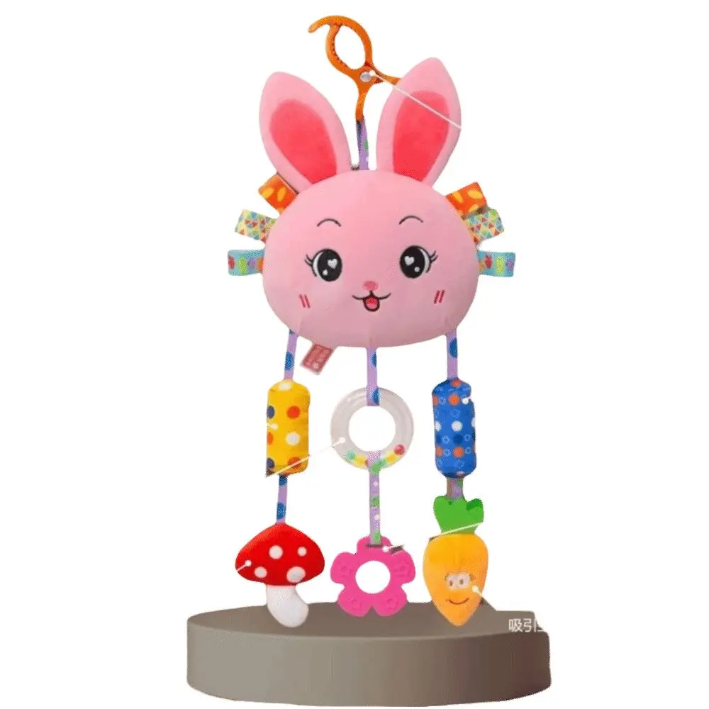 Design bonito chocalho do bebê brinquedos sino brinquedos material de pelúcia carrinho pendurado brinquedos de pelúcia animal agarrar habilidade treinamento