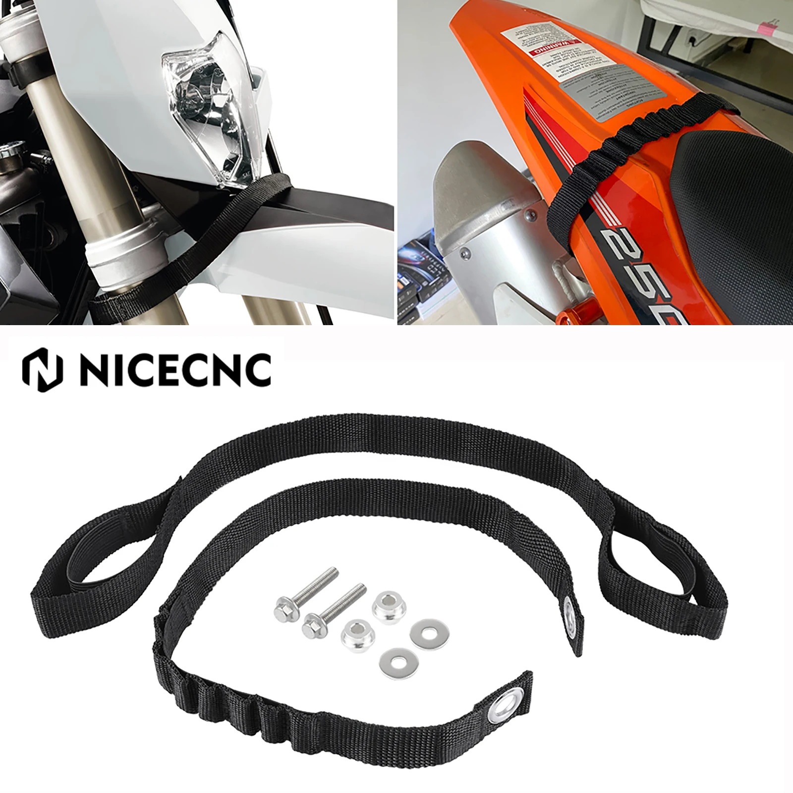 

NICECNC для KTM EXC EXCF XC XCF XCW TPI 125 250 300 350 450 500 2023 SX SXF 2019-2022 Ремень для переднего и заднего крыла Опорный ремень
