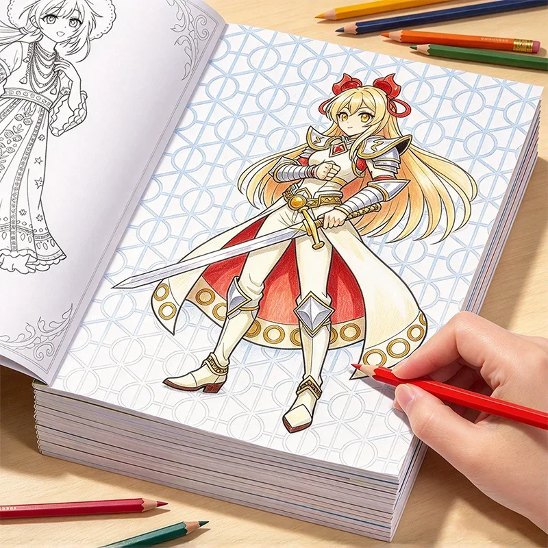 1 Cute Girl Princess Coloring Album, 32 Pages, Children's Art Enlightenment, Color Matching Aesthetic Exercise Home Art Graffiti