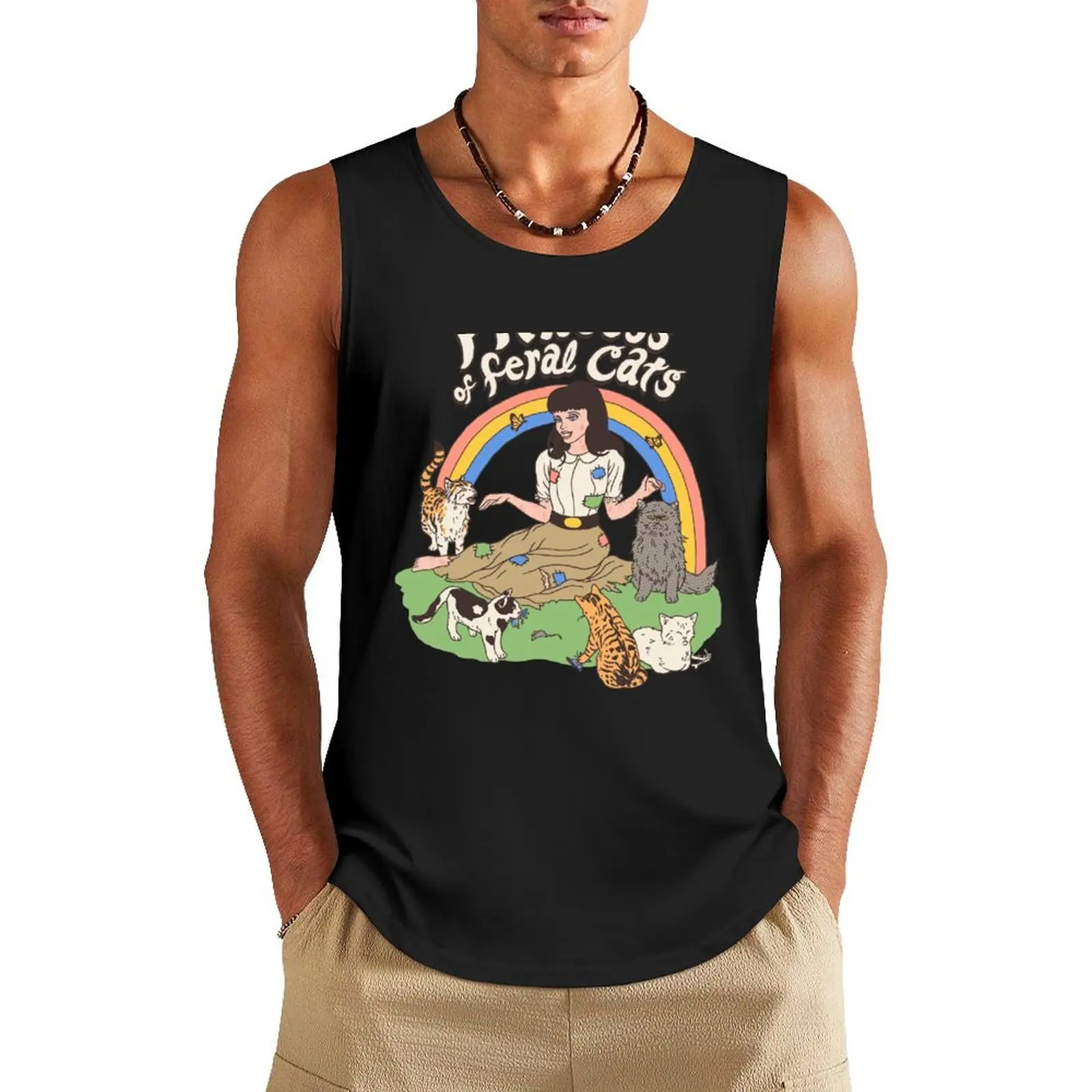 Princess Of Feral Cats Tank Top anime clothes Men's sleeveless sleeveless man shirts