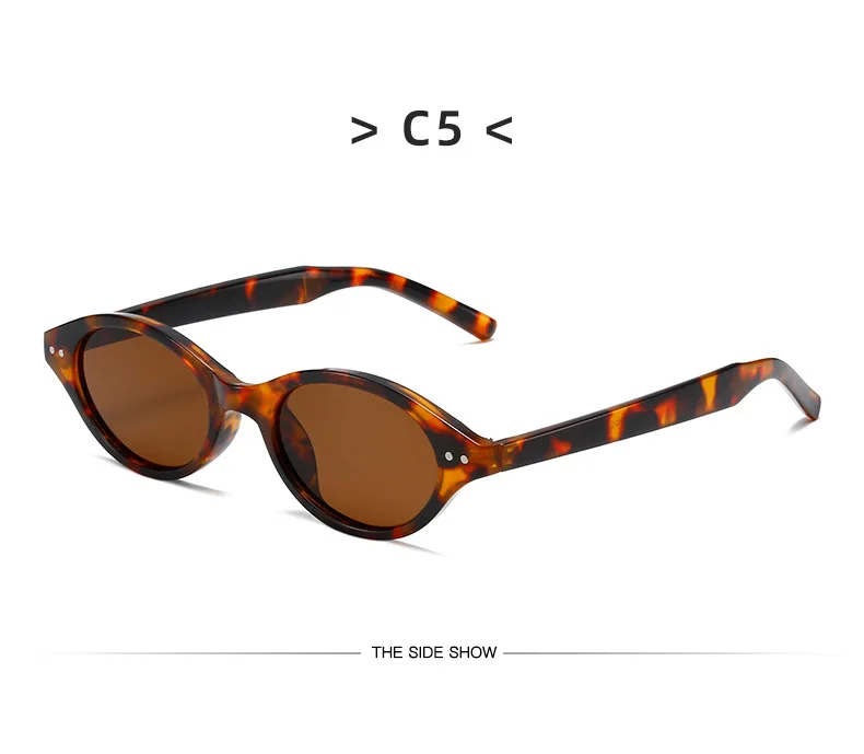 Kleine ovale Brillengestelle mit klaren Gläsern, süßes Süßigkeiten-Kostüm, dekorative Computerbrille, Damen-Sonnenbrille – Detail 12