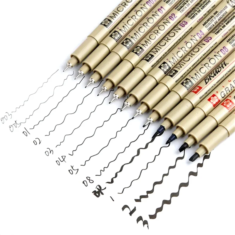 

1pcs Sakura Pigma Micron Fine Pen Waterproof Smooth Black Ink Fineliner Drawing Pens Art Sketch Marker Liner Rotulador Tekenen
