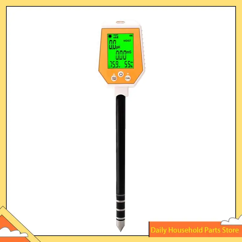Probador de suelo 6 en 1 PH/EC/humedad/luz solar/humedad del aire/temperatura medidor de PH de conductividad de alta precisión para jardinería y agricultura ¡CALIENTE!