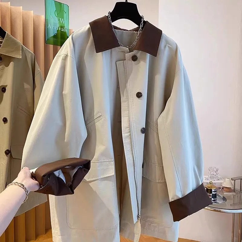 

Large Size Men's Casual Korean Sle Autumn Winter Coat 300 Pou New 2025 ular Windbreaker Loose Fit Zipper Closure