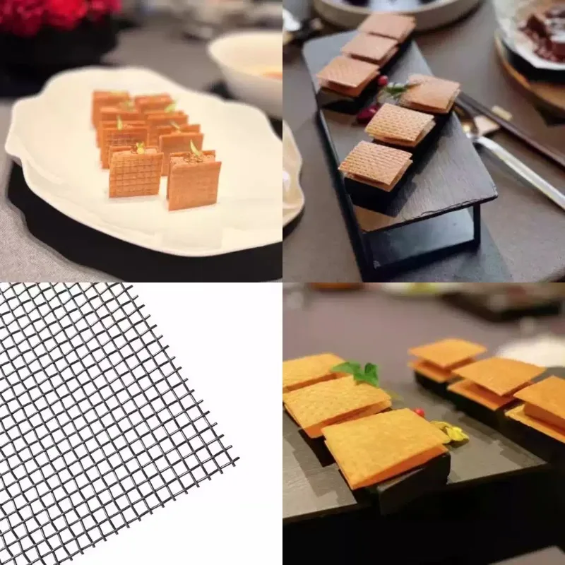 Foie Gras Spring Roll Wrapper Mesh Mold 304 Stainless Steel Cold Dish Grinder Creative Cold Dish Filling Square Mesh with Clip