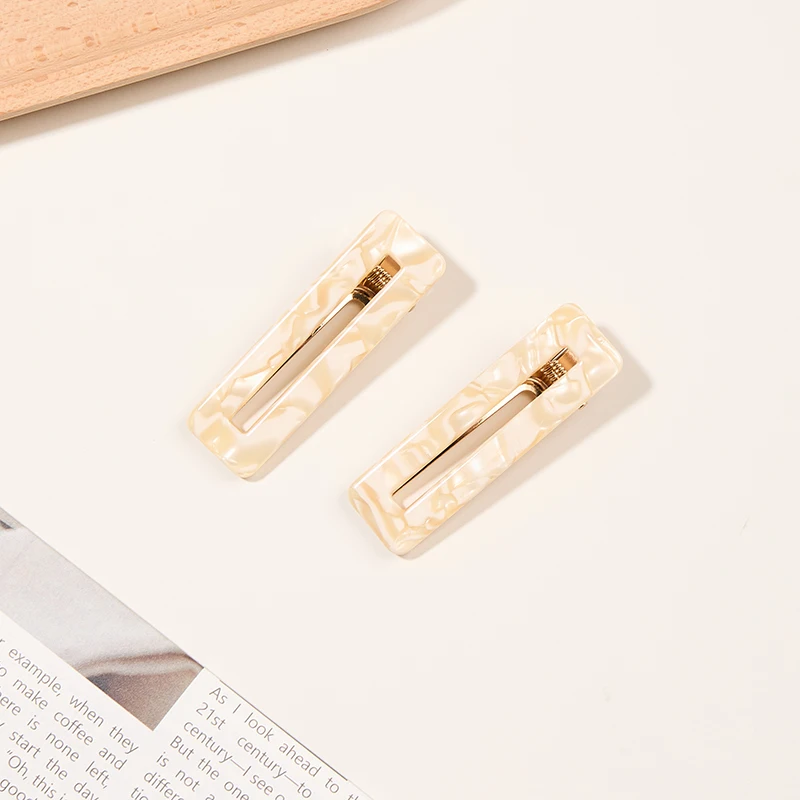 Pinza para el pelo pequeña con estampado de acetato de lujo para mujer, pasadores elegantes con patrón Floral para niña, accesorios para el cabello de moda Kawaii