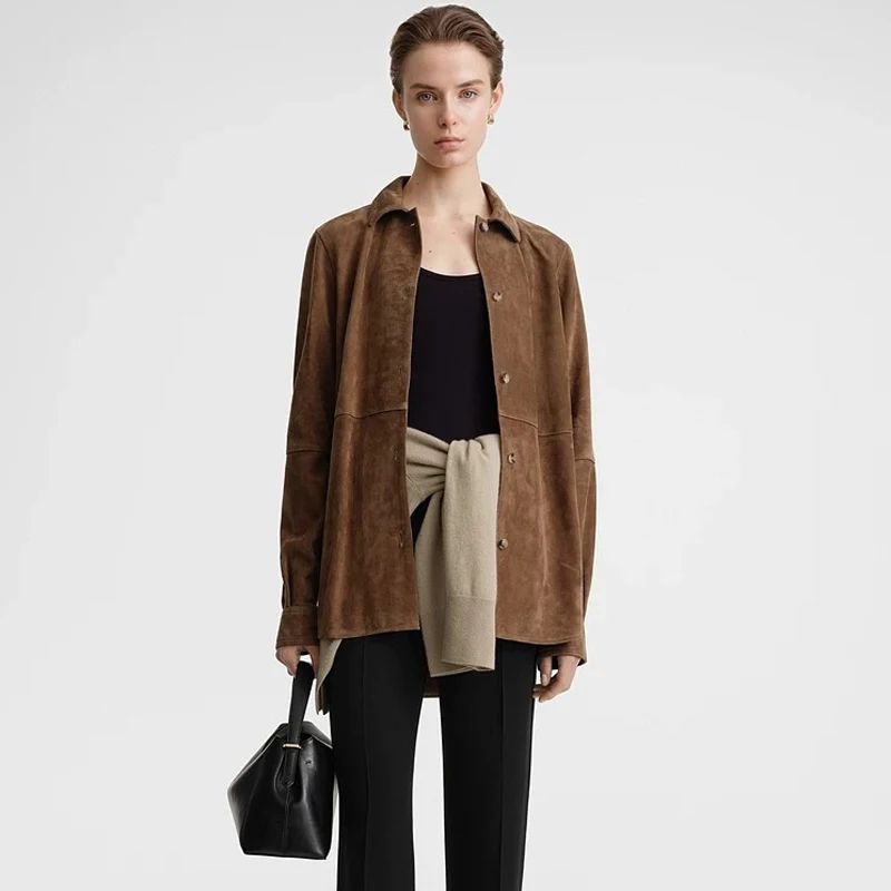 

Свободный модный ретро-жакет из замши Nordic Mat с длинными рукавами, осенне-зимний, премиум-класса, с эффектом стройности