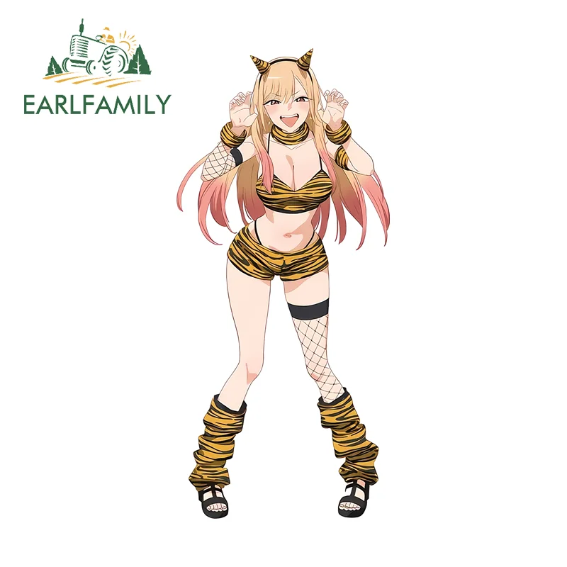 EARLFAMILY Kitagawa Marin Leopard Print Girl Car Stickers Sexy Waterproof Anime Trunk Decal Chic Adhesive Racing Accessories