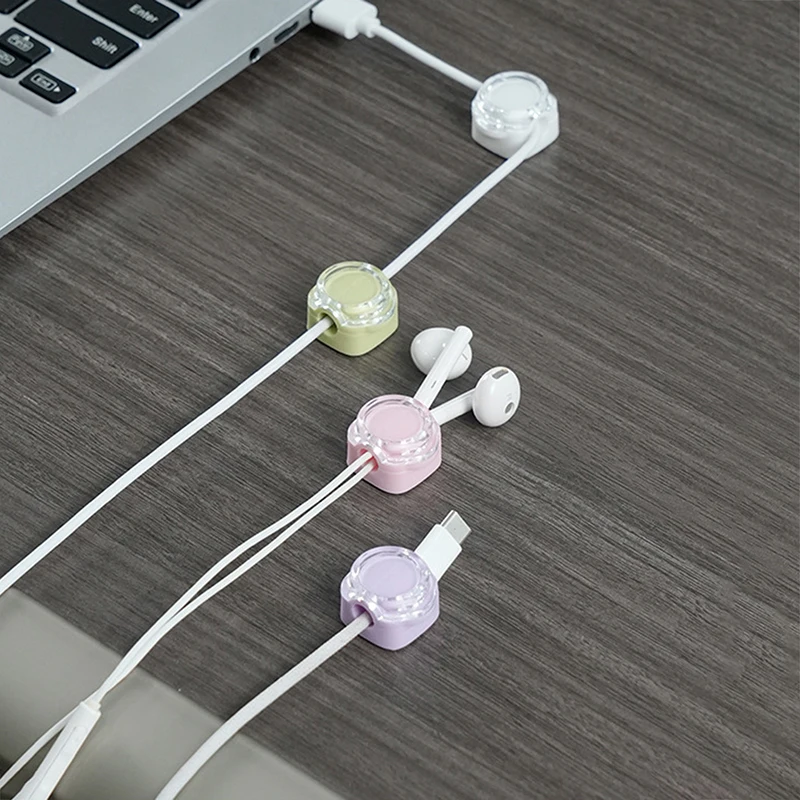 6Pcs Colorful Magnetic Cable Management Clips Cord Holder For Phone Data Charger Wire Keeper Cable Organizer