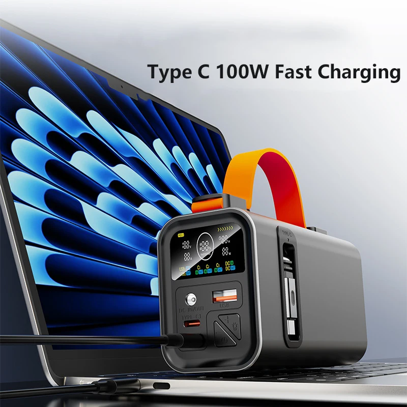 Power Bank 30000mAh Retractable USB C Cable PD 100W Fast Charging Powerbank for Laptop iPhone 17 Samsung Xiaomi External Battery view 3