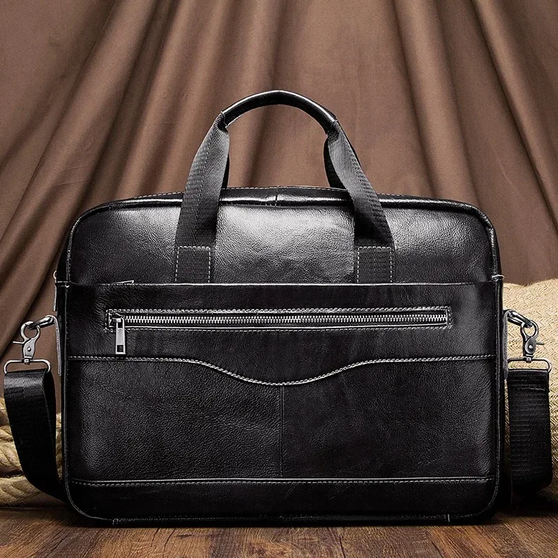 Genuíno leahther homens maleta portátil bolsa de escritório para portátil saco de alta qualidade negócios mensageiro sacos ombro viajar