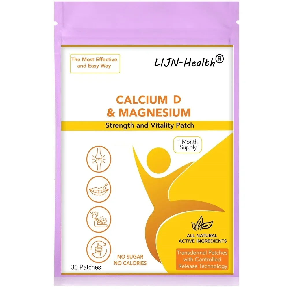 Patchs transdermiques Calcium Magnésium et D, 30 patchs, approvisionnement d'un mois