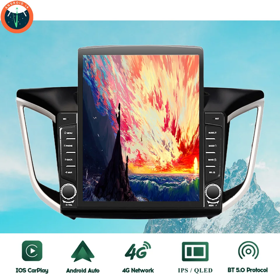 2Din Android 14,0 8G Ram Autoradio Audio Video tableta estéreo para Hyundai Creta ix25 2014 - 2019 grabadora de cinta de navegación GPS