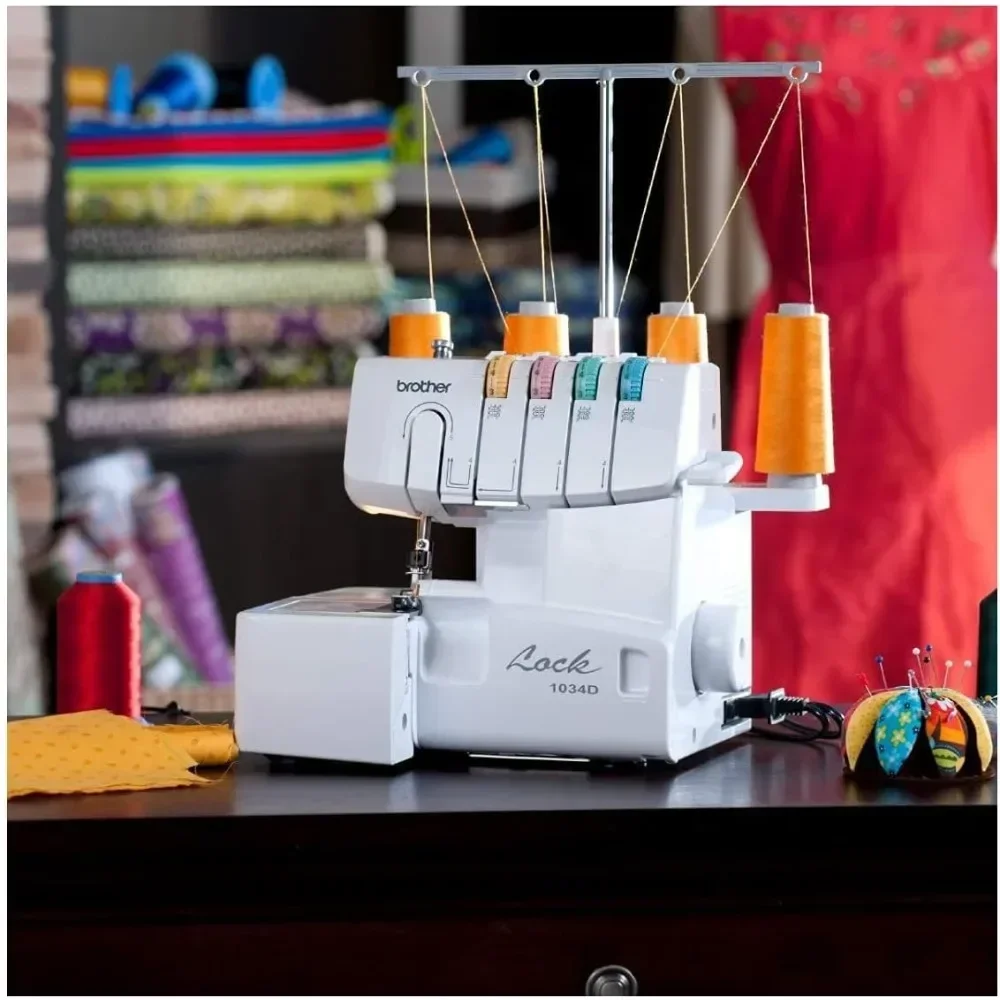 1034D Heavy-Duty Metal Frame Serger | 1300 SPM High-Speed Overlock Machine with Removable Trim Trap