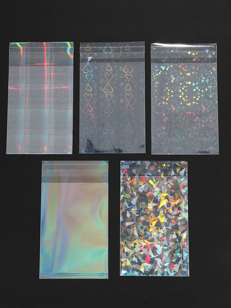 50PCS Card Sleeve Laser Card Holder Transparent Card Film Classic Card Protective Cover Flat Mouth Card Film Photo Protective