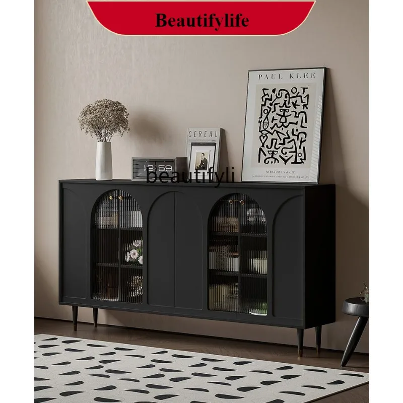 

G1218 Vintage Style Sideboard Multi-layer Storage French Retro Living Room Entryway Large Storage Space Wine Cabinet Solid Wood