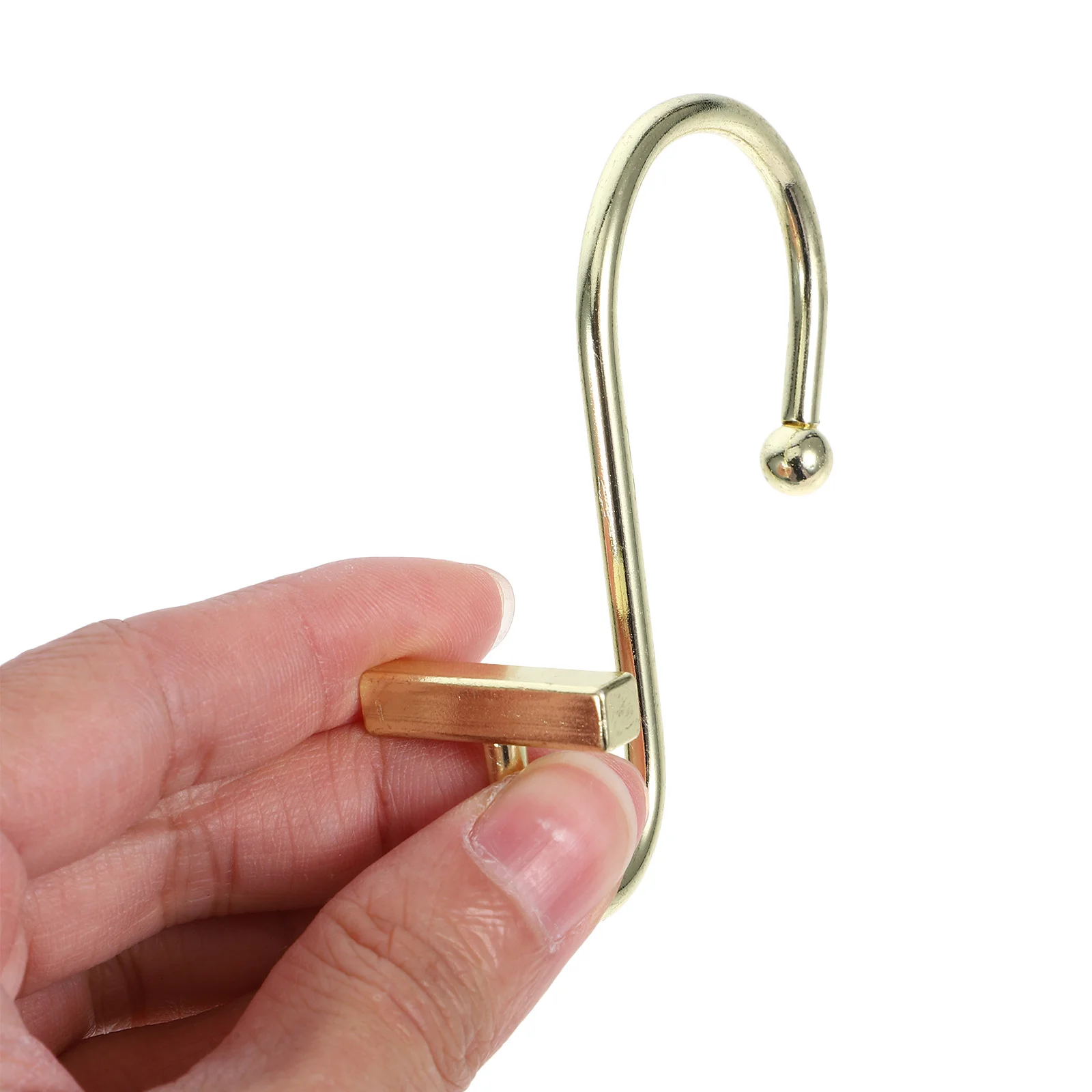 

Ipetboom 12Pcs Golden Metal Shower Curtain Hooks S Shape Sliding for Bathroom Shower Rods