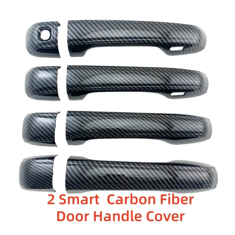 For LEXUS LX LX570 2016 2017 2018 2019 2020 2021 2022 Black Carbon Car Accessories Plated Door Handle Cover Trim Paste Style view 3