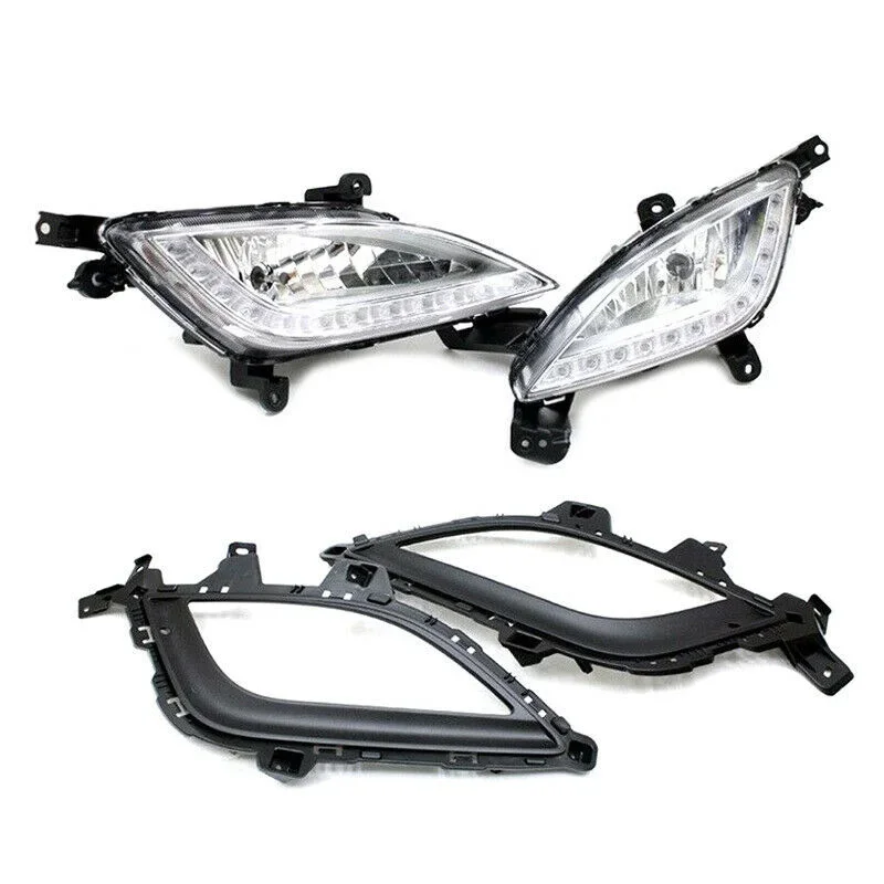 لشركة هيونداي إلنترا GT i30 2012-2016 LED المصد الأمامي مصباح الضباب/الضباب غطاء إطاري الحافة 92201A5100 92202A5100