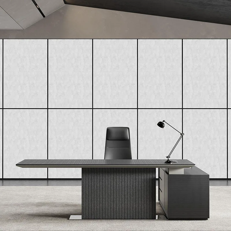 Office boss table, suspended simple president table, high-end atmosphere light luxury chairperson's desk and chair combination