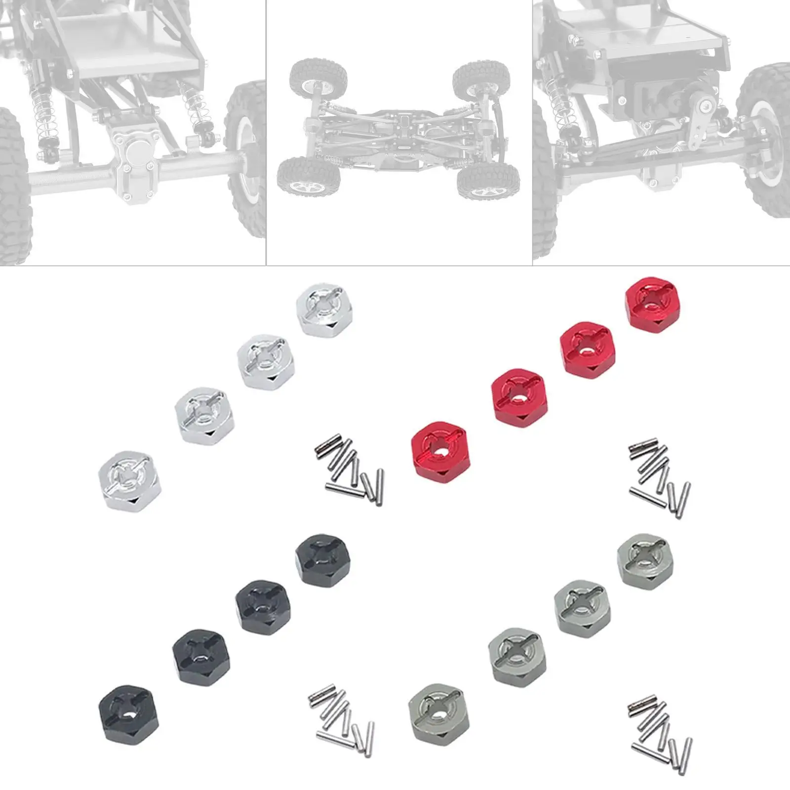

Wheel Hex Hubs Wheel Hex Adaptor Extended Model Car Part Sturdy DIY Accessories RC Car Vehicles for 144010 144001 02 124019