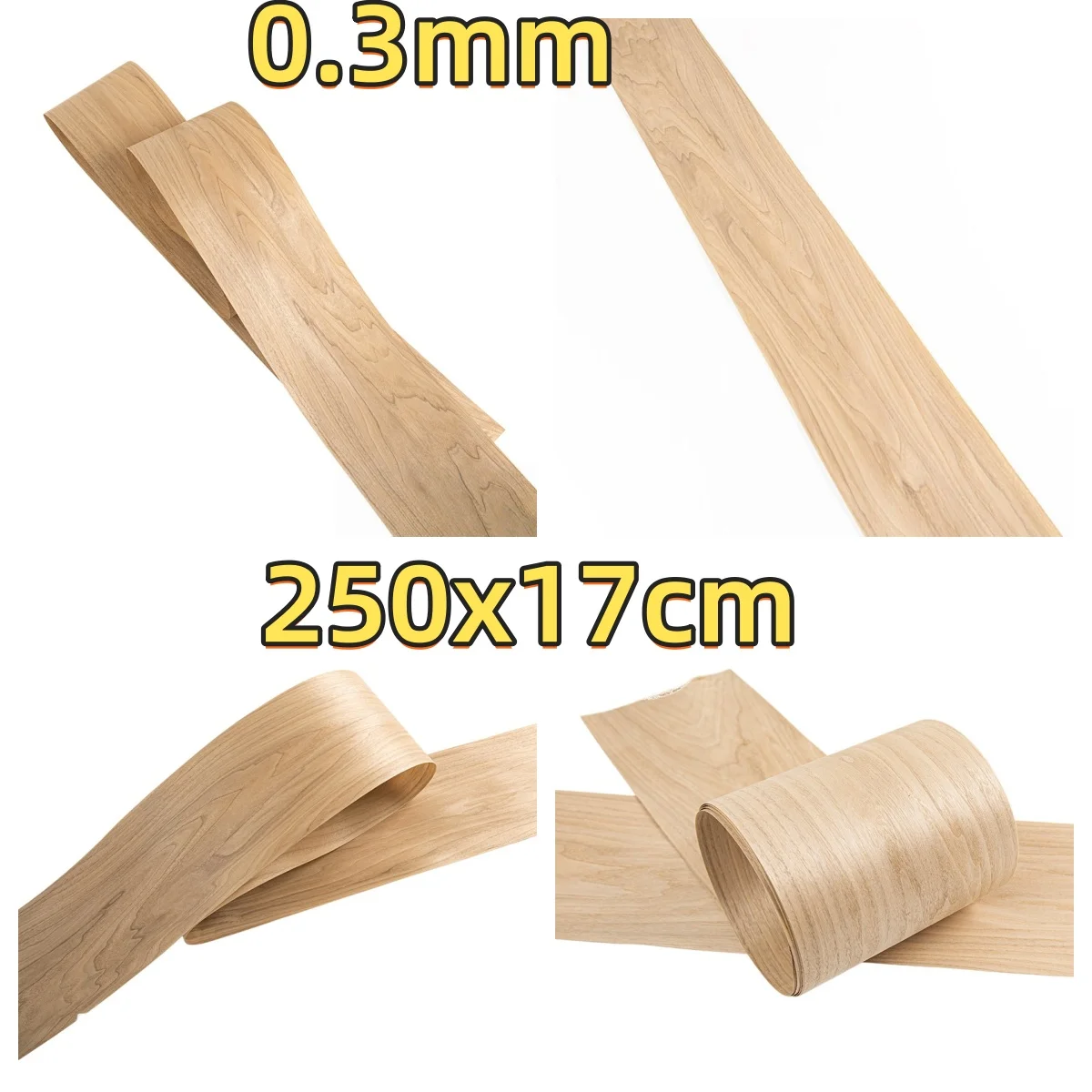 

Natural Washed Black Walnut Grain Veneer, 0.3mm, 250x17cm, For DIY Crafts & Skirting Board Veneer Decoration.