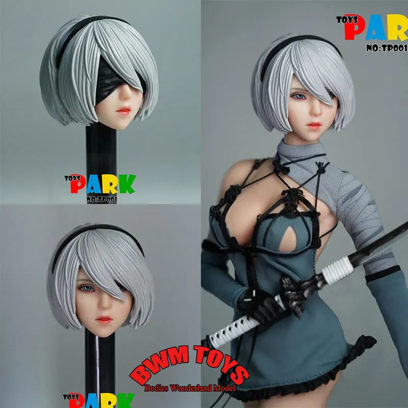 

Toys park TP001 масштаб 1/6, 2B, голова сестры, скульптура, сексуальная голова NieR для 12-дюймовой PHICEN/TBL, экшн-фигурка бледной кожи, тело куклы
