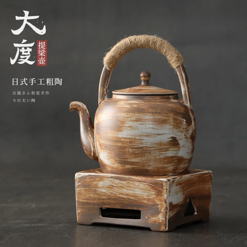 Japanese Style Handmade Clay Tea Brewing Pot Zen Charcoal Stove Candle Warm Tea Stove Porcelain Kung Fu Tea Set Mini Set Teapot