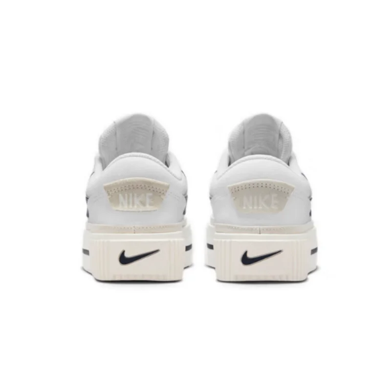 Nike's New Platform Casual White Shoes for Women, Ins-Style Lightweight Casual Shoes, Non-Slip and Wear-Resistant Low-Top Height-Increasing Sneakers, a Must-Have for Petite Individuals, 4cm Thick Sole Height Increase, Side Color-Blocking Design to Avoid Looking Overused, Looks Great with Skirts/Pants, Dm7590-104