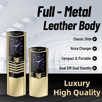 2G GSM Classic Slider Metal Senior Cellphone Luxury Magice Voice Blacklist Two Sim Large Key Portable Size For Elderly V888pro