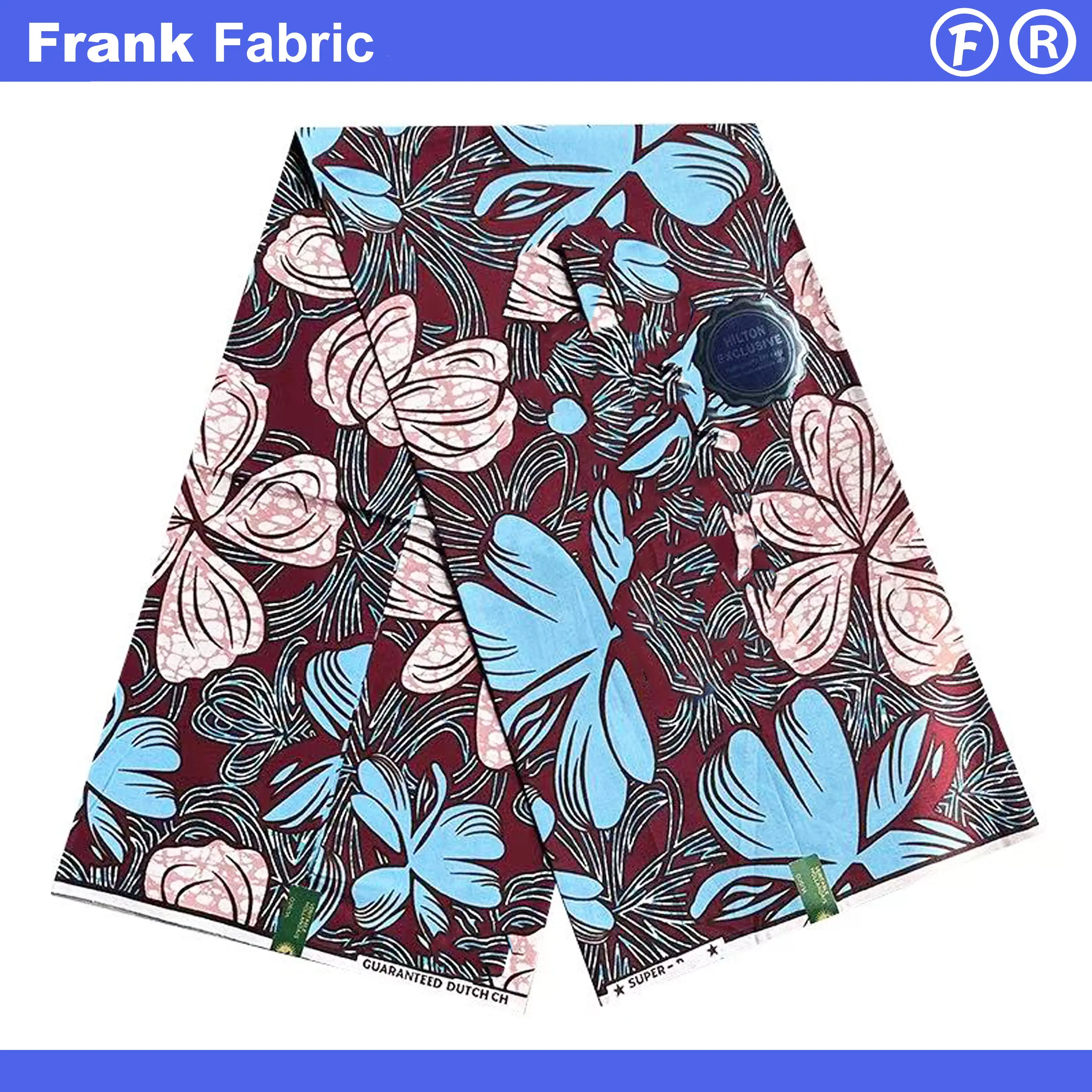 

100 хлопчатобумажных голландских тканей Анкара для шитья церковной униформы, супер африканская восковая ткань, 6 ярдов, предварительно промытая, без усадки FF2507.048