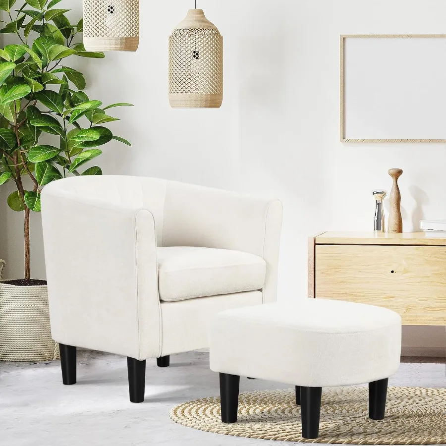 كرسي لهجة حديثة مع كرسي نادي تيدي مخملي منجد عثماني مع مسند للقدمين ومسند ظهر منحني ومساند للذراعين ورأى غير قابل للانزلاق P