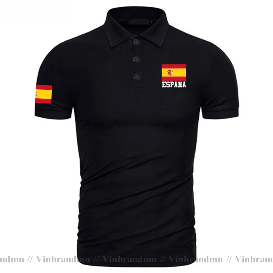 Spain Flag Design Polo Shirts Men Newest Fashion Shirt Male Mens Espana Polos Casual Plus Size Brand Classic Clothes Meeting Top