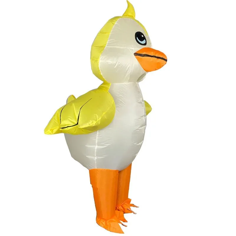 Disfraz inflable de pato amarillo, muñeco de pato de dibujos animados de Halloween, accesorios de juego de fiesta, traje inflable ligero para adultos