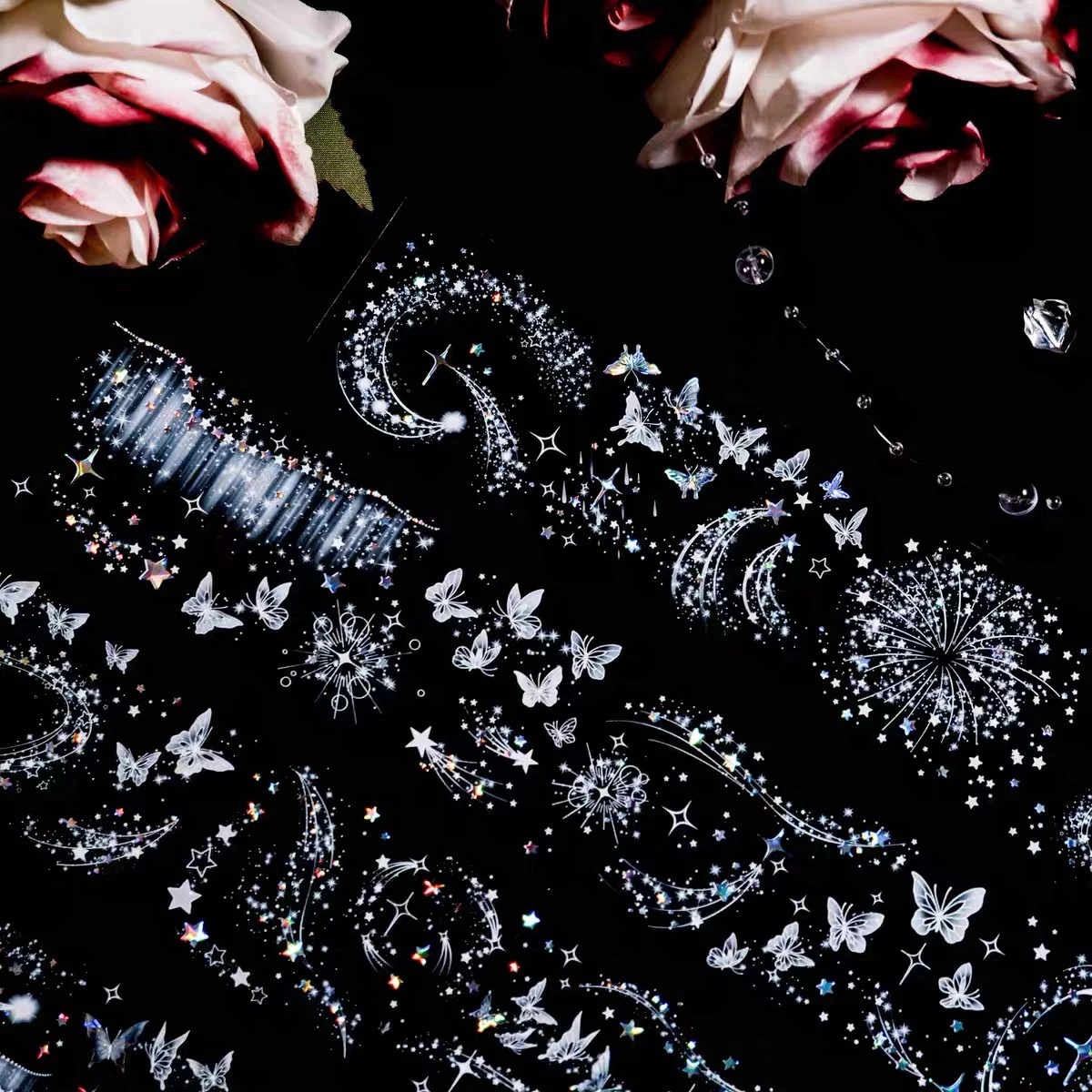 

Many Designs 1loop Ripples Water Washi Pet Tape Smaple Spring Meteor Butterfly Flower Milky Way Backtracking Meteor