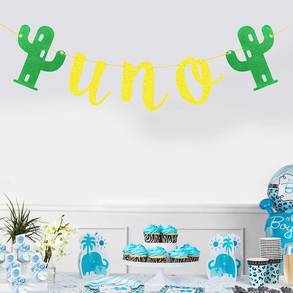 

Cactus Themed Bunting Banner Nonwovens Garland Decoration For Mexico Fiesta Party Outdoor Indoor Festival Supplies