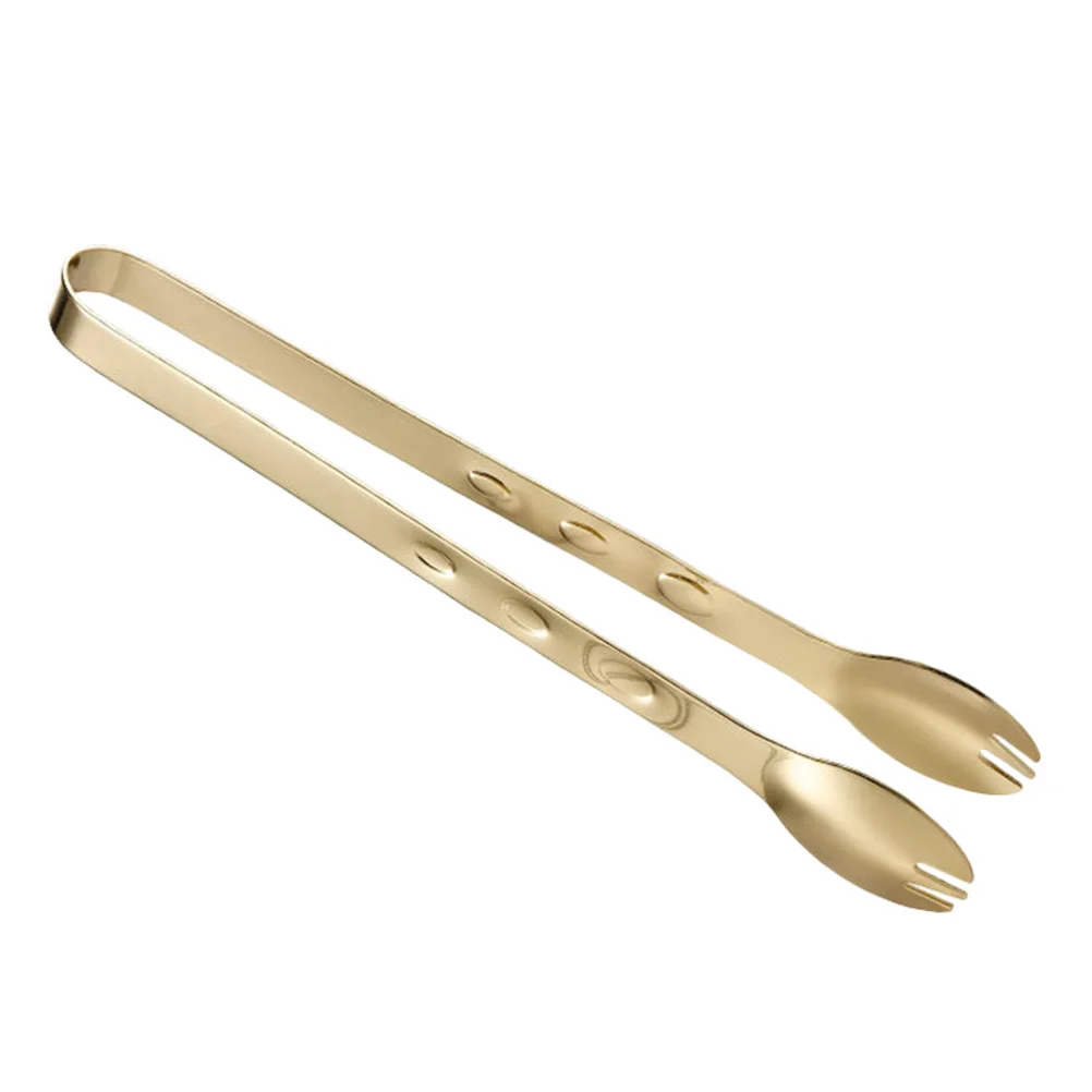1pc Stainless Steel Ice Cube Tong Food Grade 304 Multi-Use Kitchen Tongs For Buffet Bbq Salad Grilling Cooking Serving