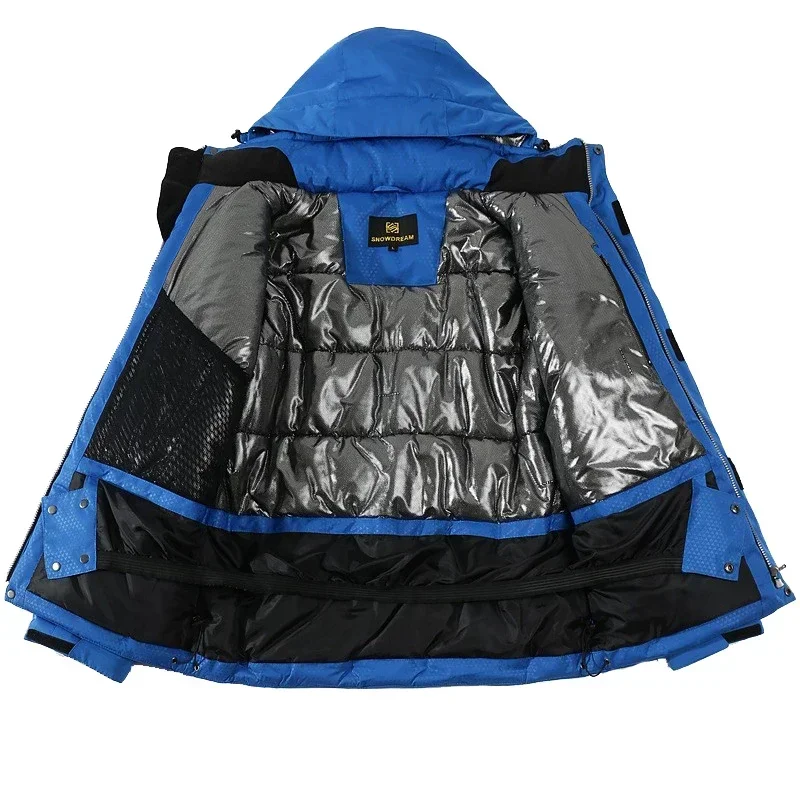 Wysokiej jakości kombinezon narciarski outdoorowy, zimowa kurtka narciarska termiczna i luźne spodnie śnieżne, wodoodporne ubrania zimowe, męski kombinezon snowboardowy.