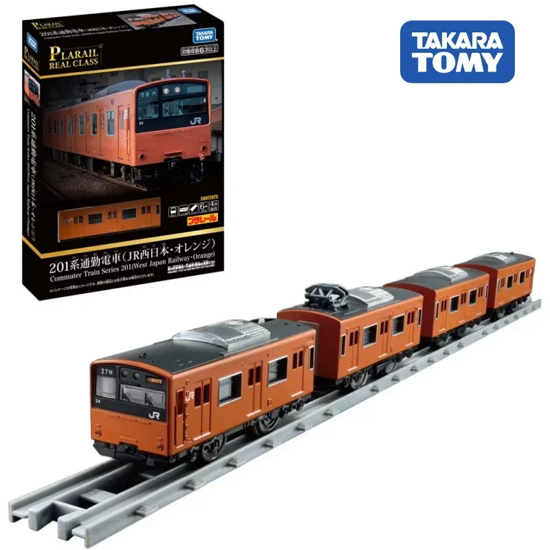 TAKARA TOMY Tomica Plarail Real Class 201 30-40cm Electric Train Model Kit Four Carriages Railway Cars Toys Miniature Cars