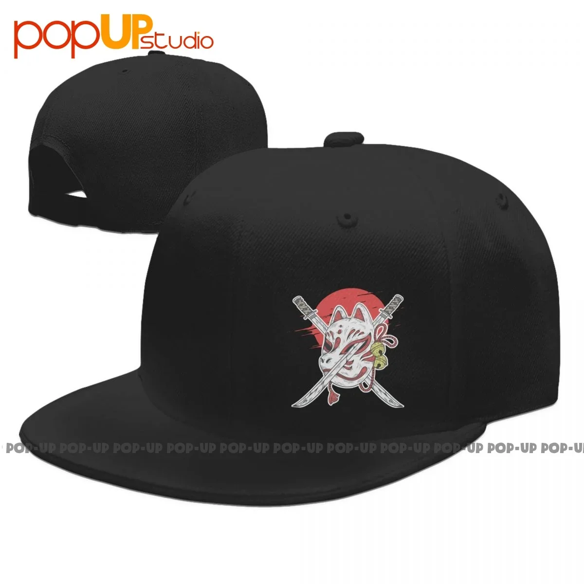 

Японская аниме-маска с принтом Kitsune Style Samurai Oni Monster Snapback Кепка Головные уборы Уличная одежда Бейсболки