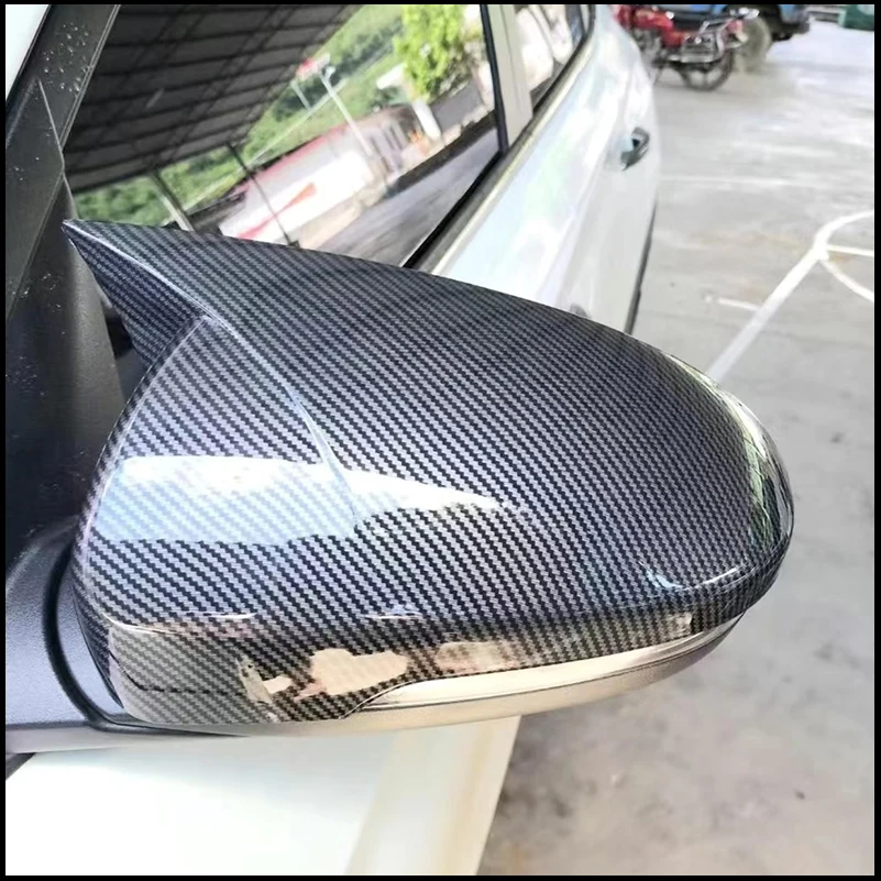 

Car Styling Door Side Wing Rearview Mirror Shell Housing With OX Horn Rear-view Mirror Cover Trim For Hyundai Tucson 2015-2019