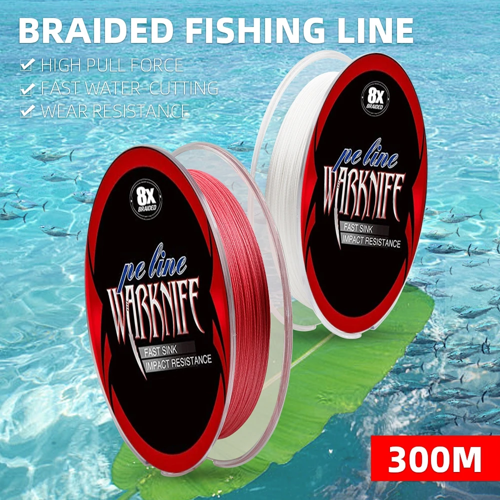 

Warknife W8 Fishing Line 300m 500m 8 Strands Braided Fishing Line Multifilament PE Line 6-300LB Sea Saltwater Carp Fishing Weave