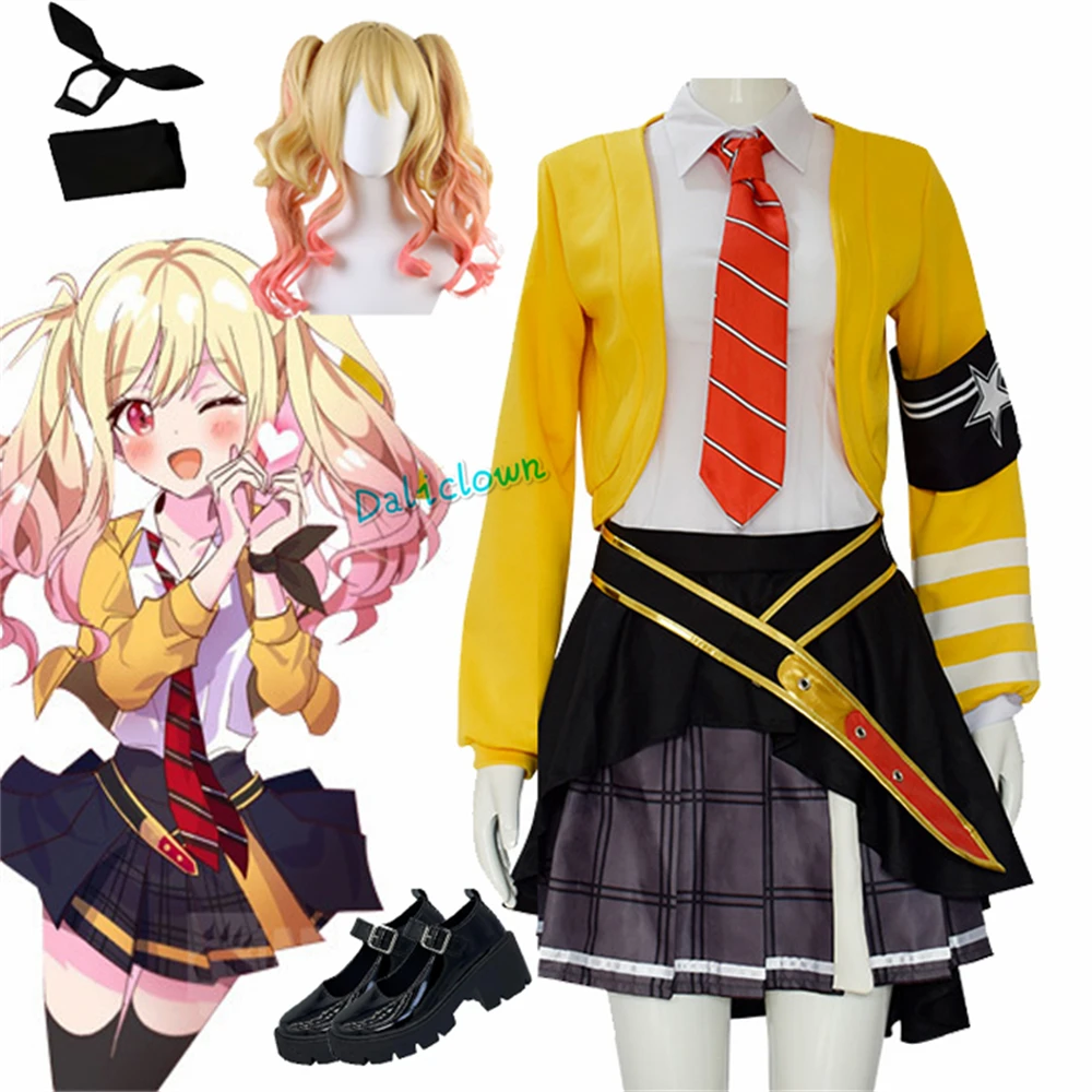 Anime Project Sekai Colorful Stage Feat Saki Tenma Cosplay Dress Wig Shoes Role Play Outfit Halloween Costume Girls Uniform