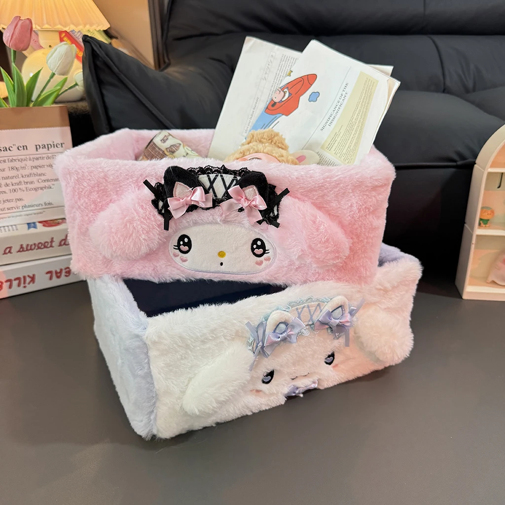 

Cute Anime Storage Baskets Case Kuromi My Melody Hello Kitty Desktop Storage Container Student Girl Storage Box Home Decor Girl
