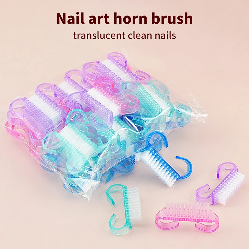 Nail Tools Cleaning Cow Horn Brush Sheep Horn Brush Translucent Solid Cleaning Nail Material Accessories Stylist Supplies