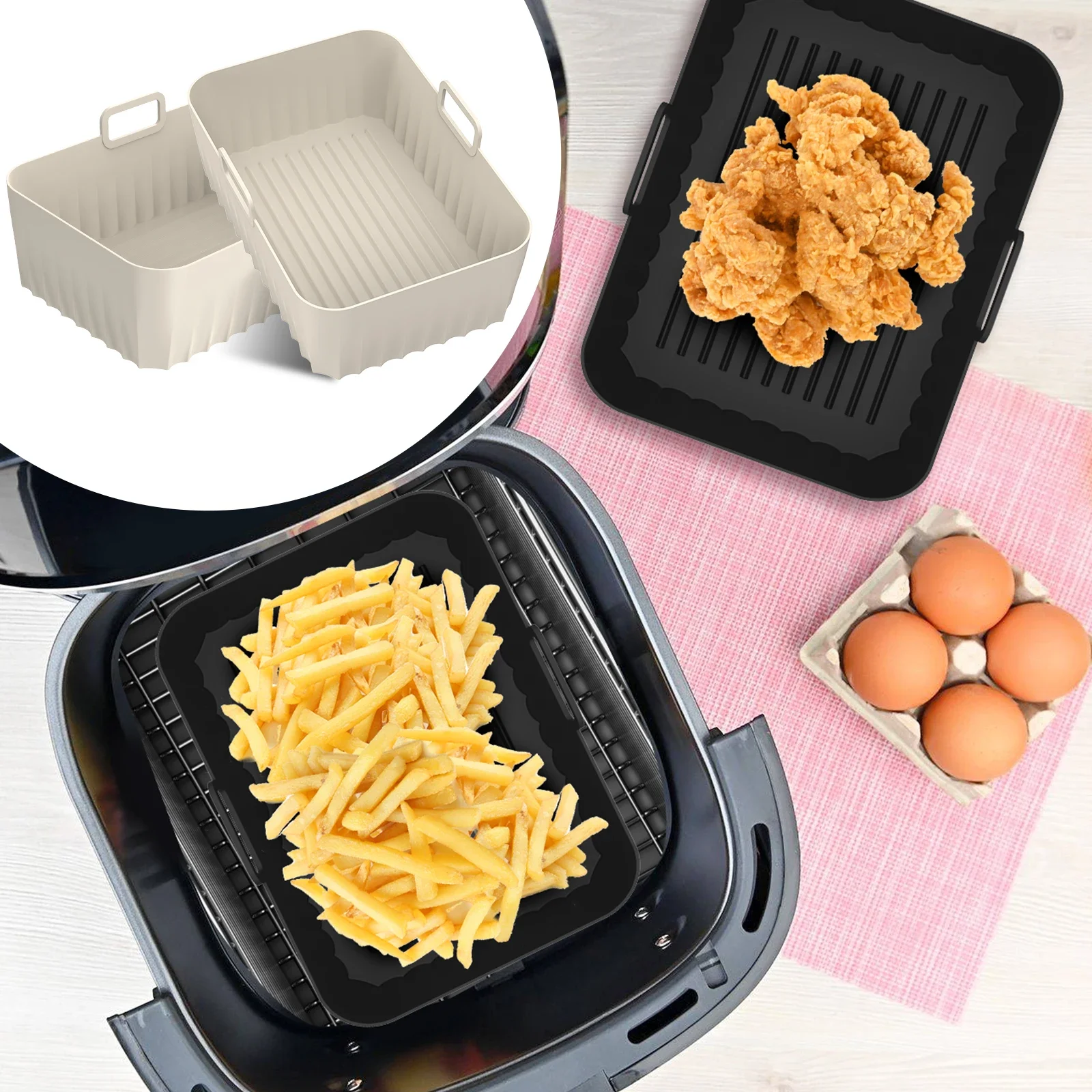2 Stück Silikon-Einlagen für H – Air Fryer Silicone Pot Liner Bewertung und Preis