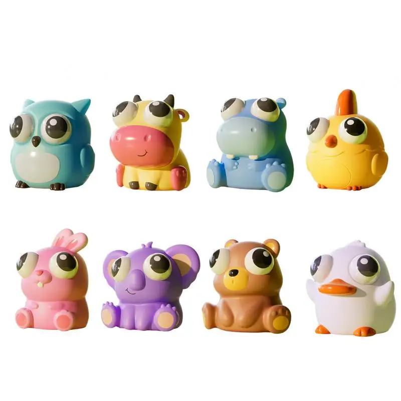 Pop Eyes Car Dashboard Ornaments Relaxing Silicone Squeeze Toys Cartoon Rabbit Fidget Toy Car Decorations Accessories