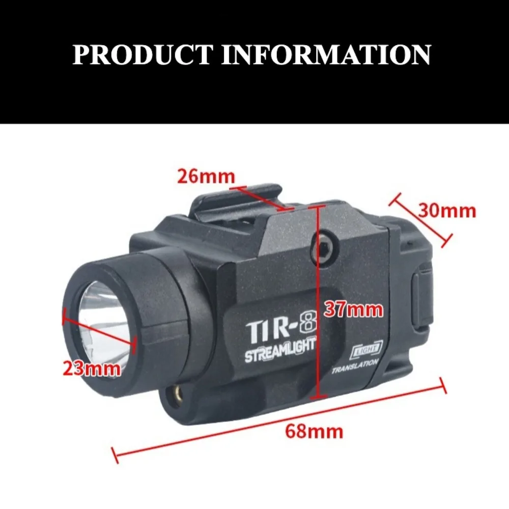 800Lumen Pistol Tactical LED Flashlight with Red/Green Dot LED Strobe Gun Light Fit 20mm Rail for Outdoor Shooting view 3