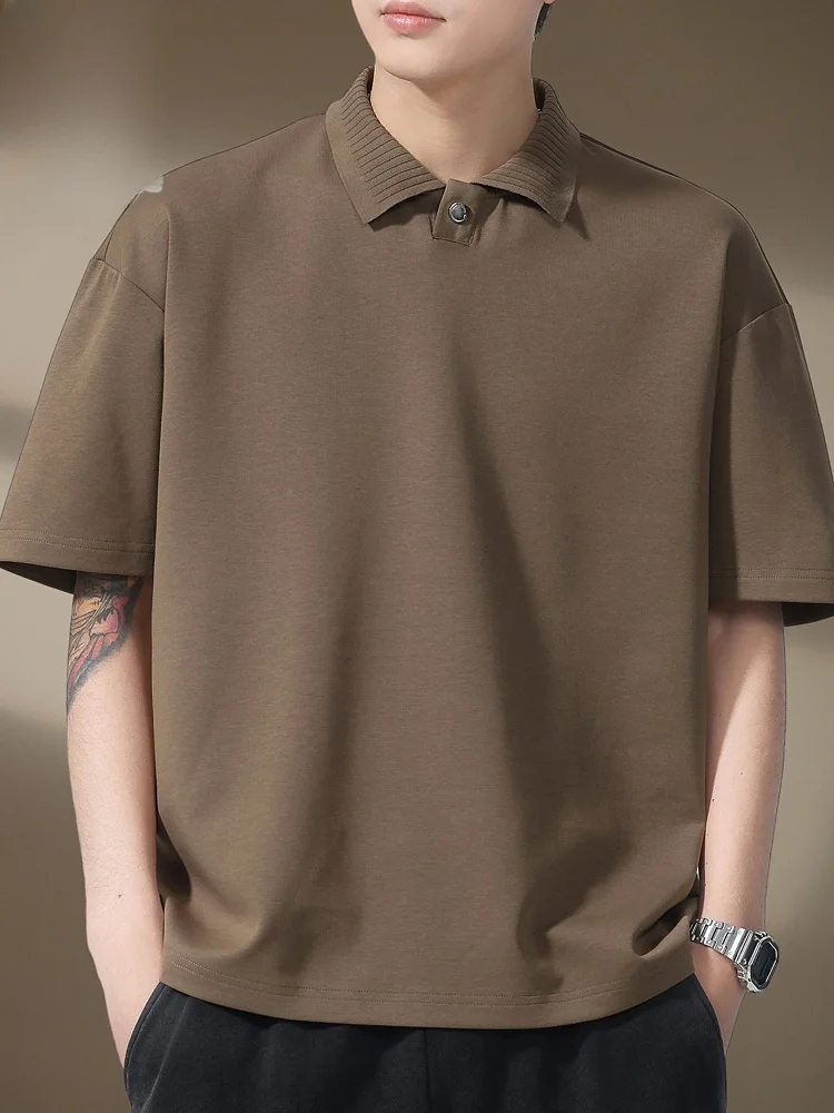 

Мужская летняя новая свободная повседневная рубашка с коротким рукавом, удобная, дышащая, из смеси полиэстера и хлопка